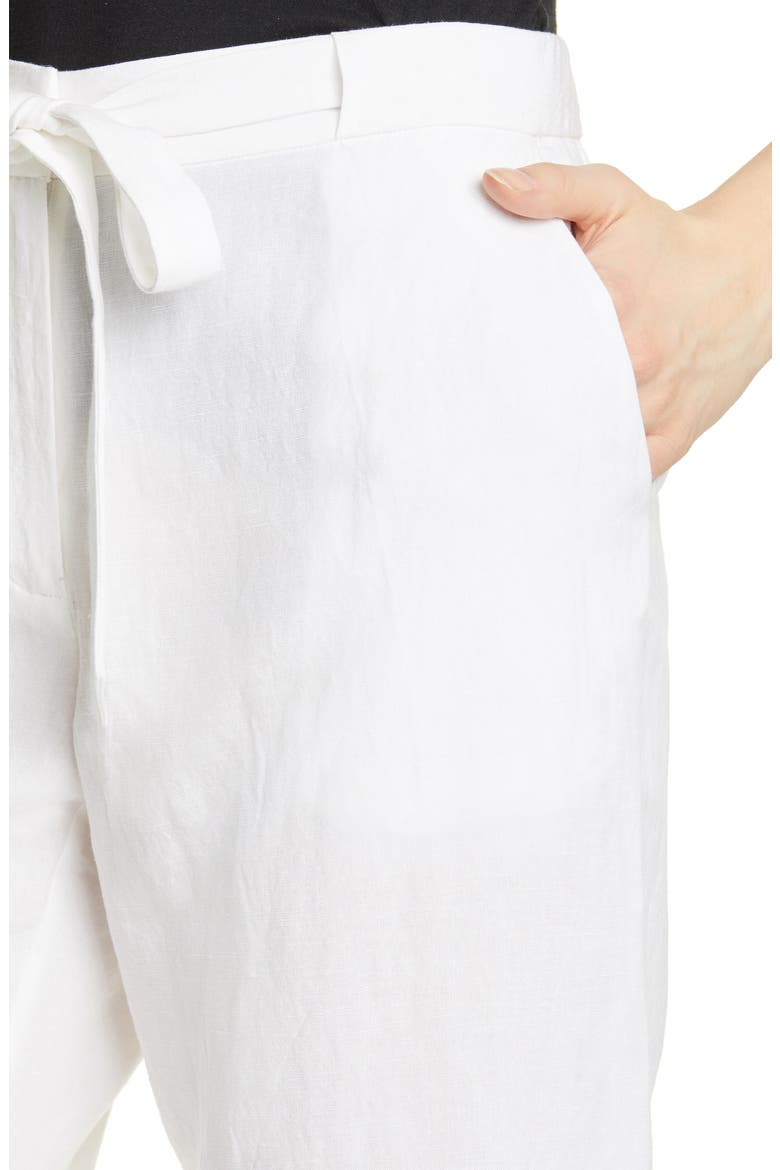 Drawstring Waist Crop Pants, Alternate, color, IVORY