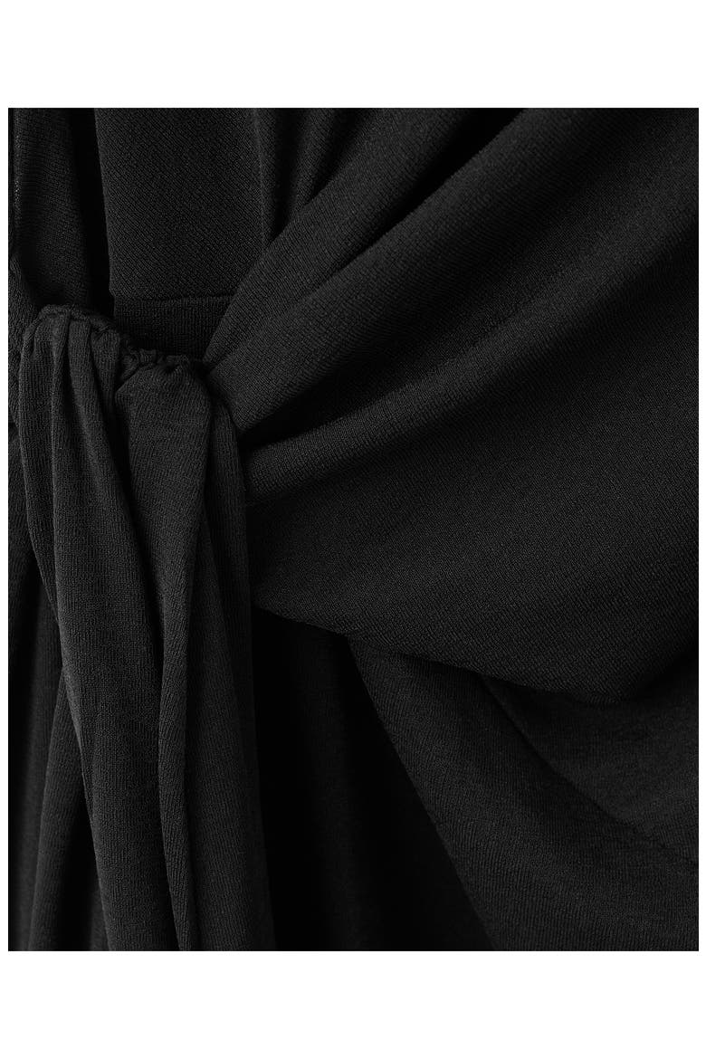 Side Drape Halter Maxi Dress, Alternate, color, BLACK