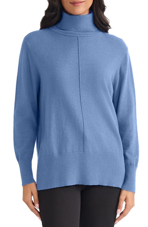 Turtleneck Seam Front Bouclé Sweater