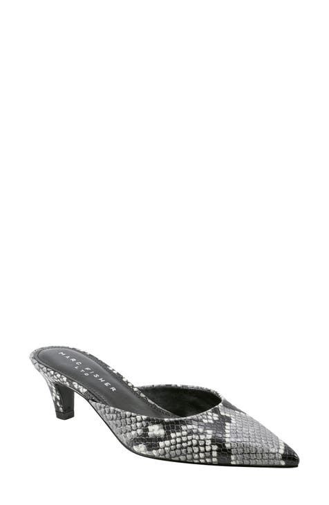 Grey mules heels on sale