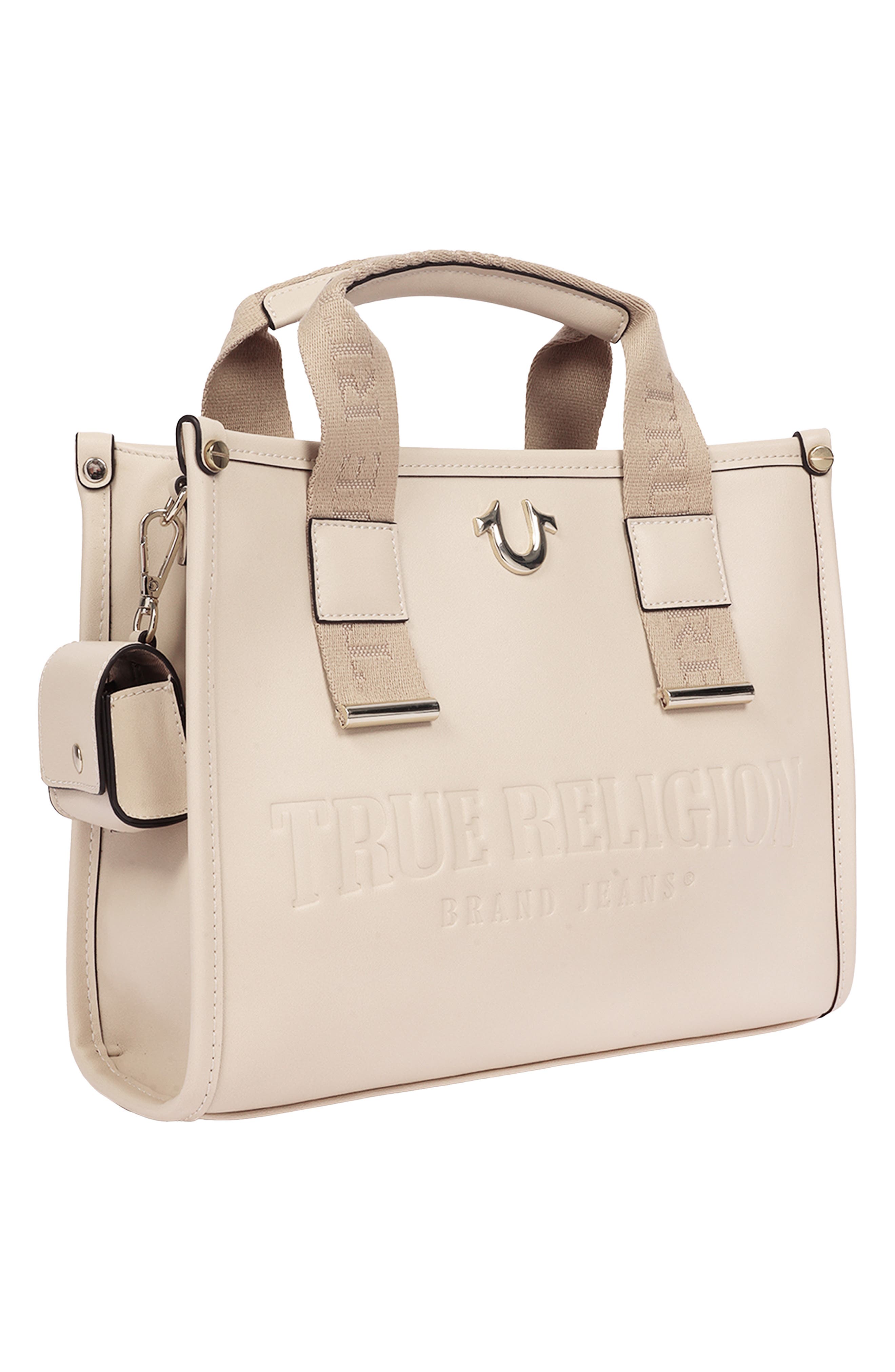 Brody Medium Faux Leather Tote, Alternate, color, CREAM