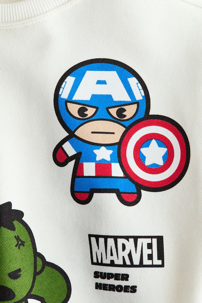 Printed Sweatshirt, Alternate, color, White/Marvel Comics