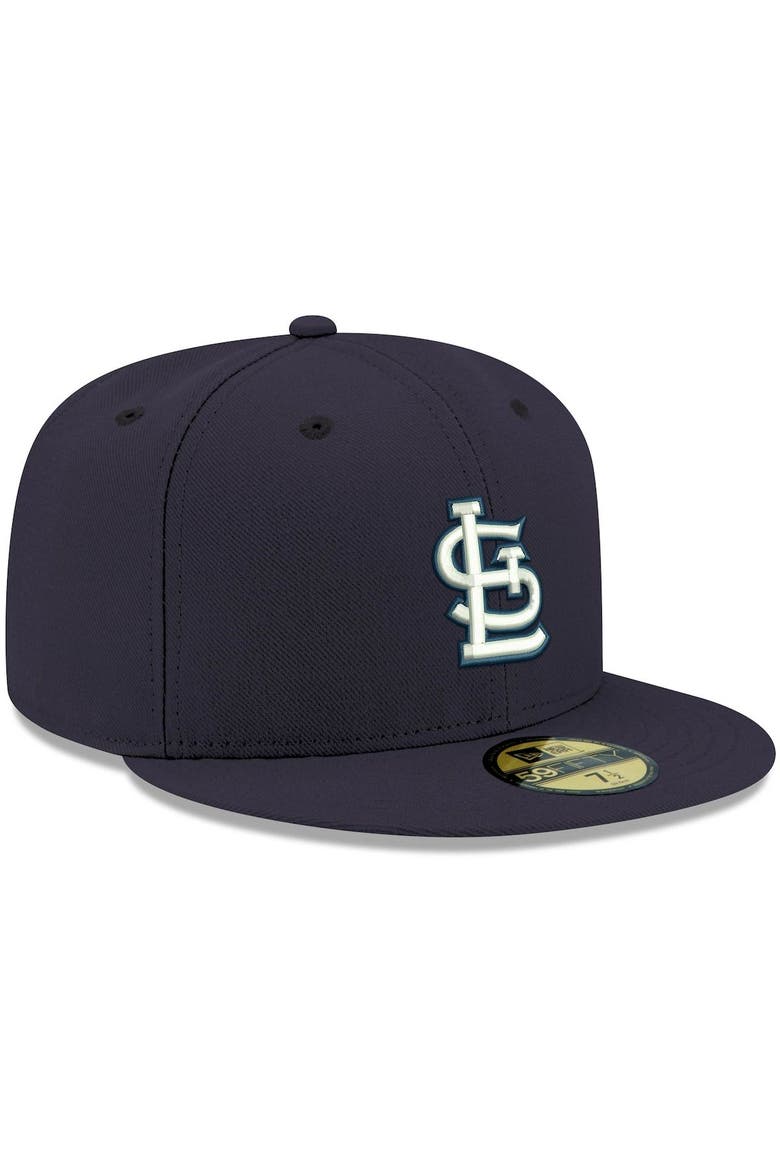Men's New Era Navy St. Louis Cardinals White Logo 59FIFTY Fitted Hat, Alternate, color, Navy