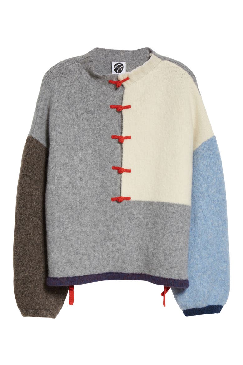Charlie Wah Colorblock Wool Blend Sweater, Alternate, color, STONE