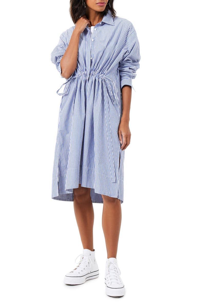 French Connection Rhodes Stripe Long Sleeve Shirtdress, Main, color, 