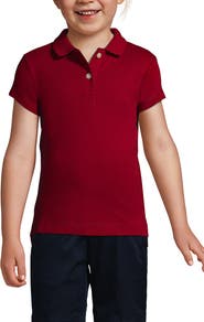 Lands' End School Uniform Girls Short Sleeve Feminine Fit Interlock Polo Shirt