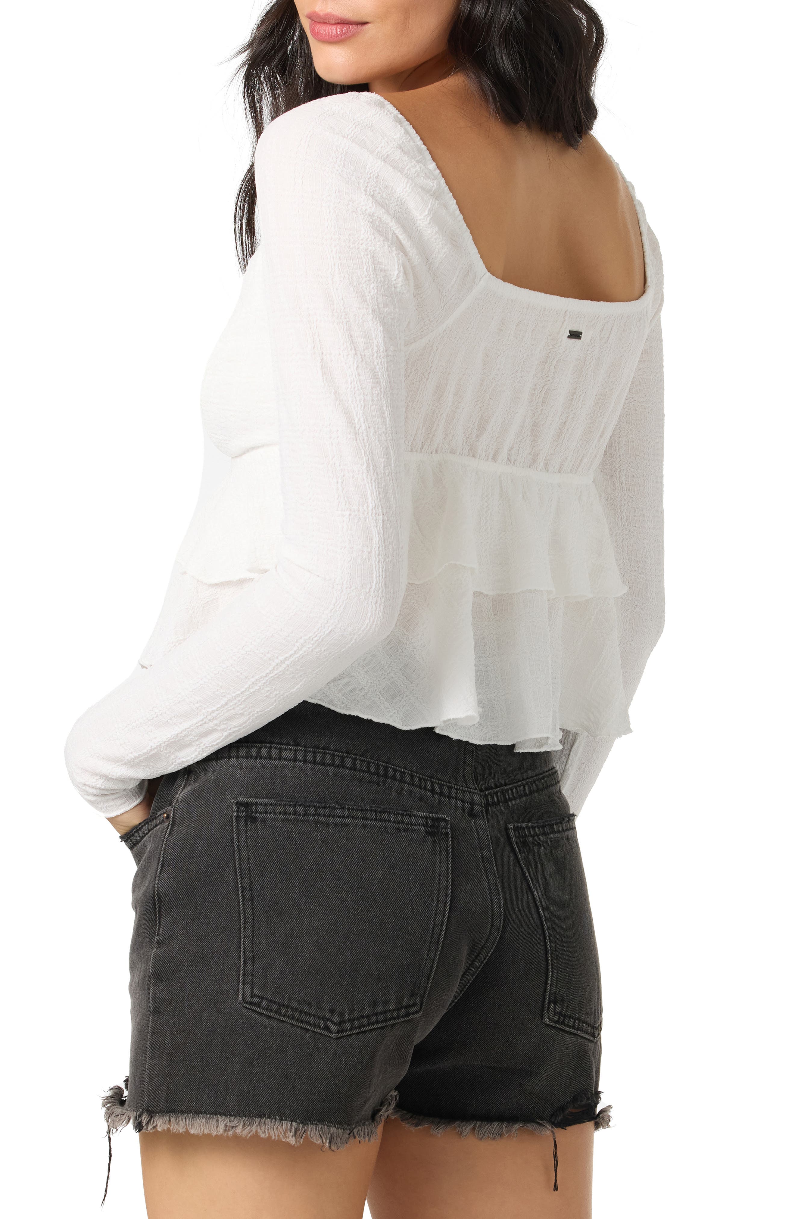 Chloey Ruffle Jacquard Peplum Top - image 2
