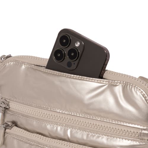 Baggallini Modern Pocket Crossbody Bag In Platinum Ecopuff