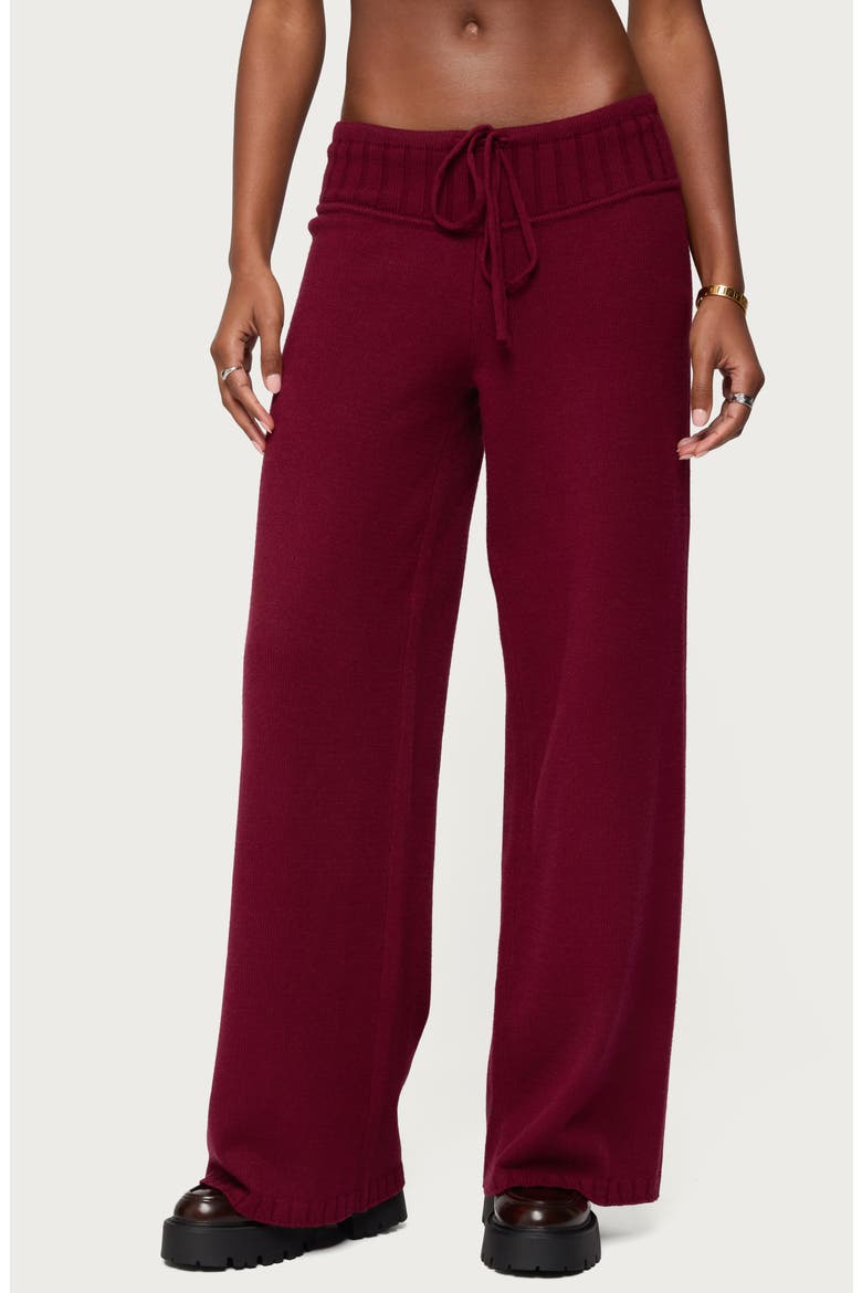 Russell Wide Leg Sweater Knit Pants, Main, color, BURGUNDY