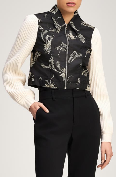 Ciara Paisley Fan Zip Front Jacket