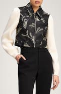 Cinq à Sept Ciara Paisley Fan Zip Front Jacket