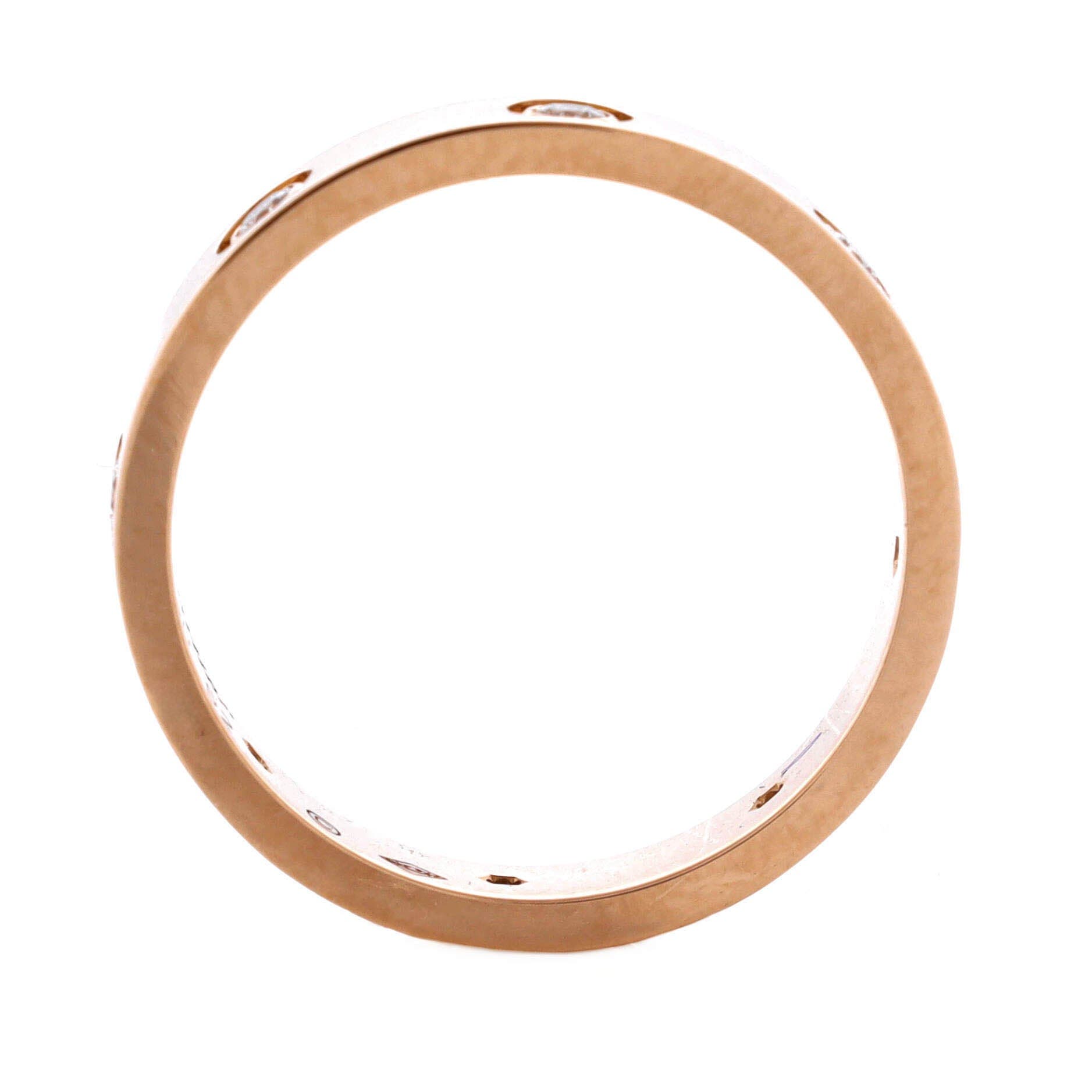 Love Wedding Band 8 Diamonds Ring 18K Rose Gold with Diamonds, Alternate, color, Metallic Gold