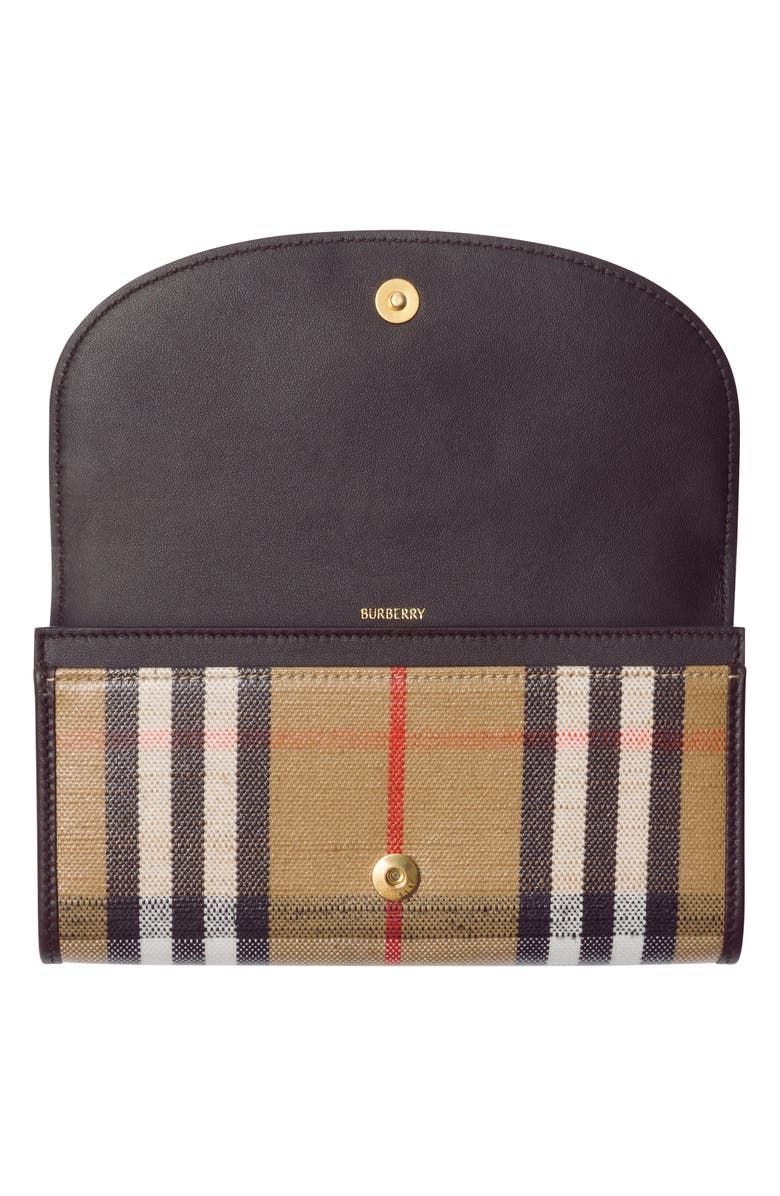 Burberry Medium Highlands Coated Canvas Continental Wallet, Alternate, color, 