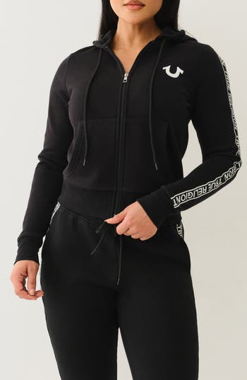 TRUE RELIGION TRUE RELIGION TAPING FRONT ZIP HOODIE 