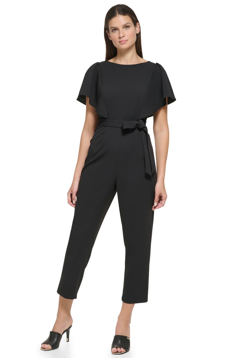 DKNY Flutter Sleeve Jumpsuit, Alternate, color,