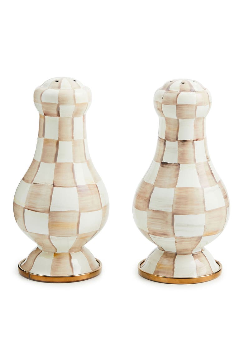 Mocha Check Enamel Large Salt & Pepper Shaker Set | Nordstrom