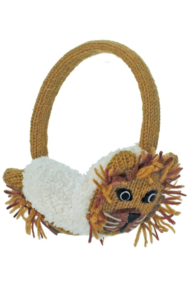 Lion Earmuffs, Main, color, Honey