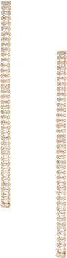 Ettika Baguette Cubic Zirconia Linear Drop Earrings