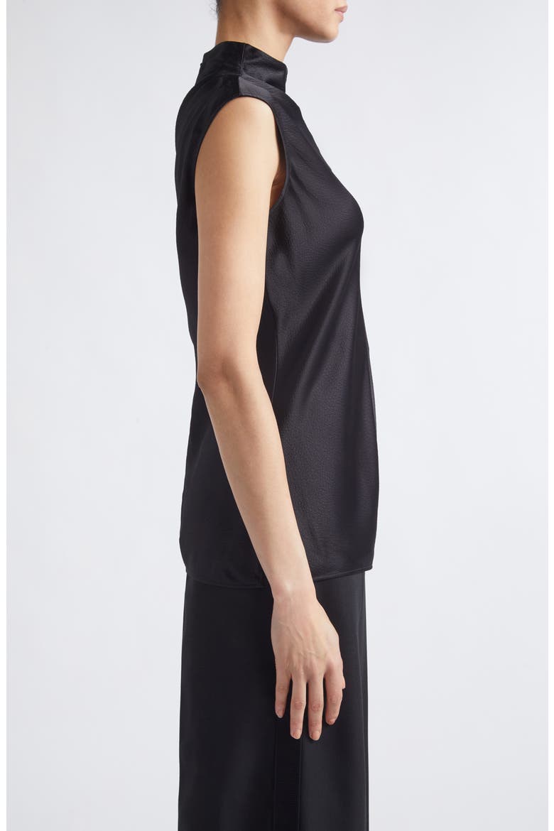Rhea Sleeveless High Neck Top, Alternate, color, BLACK