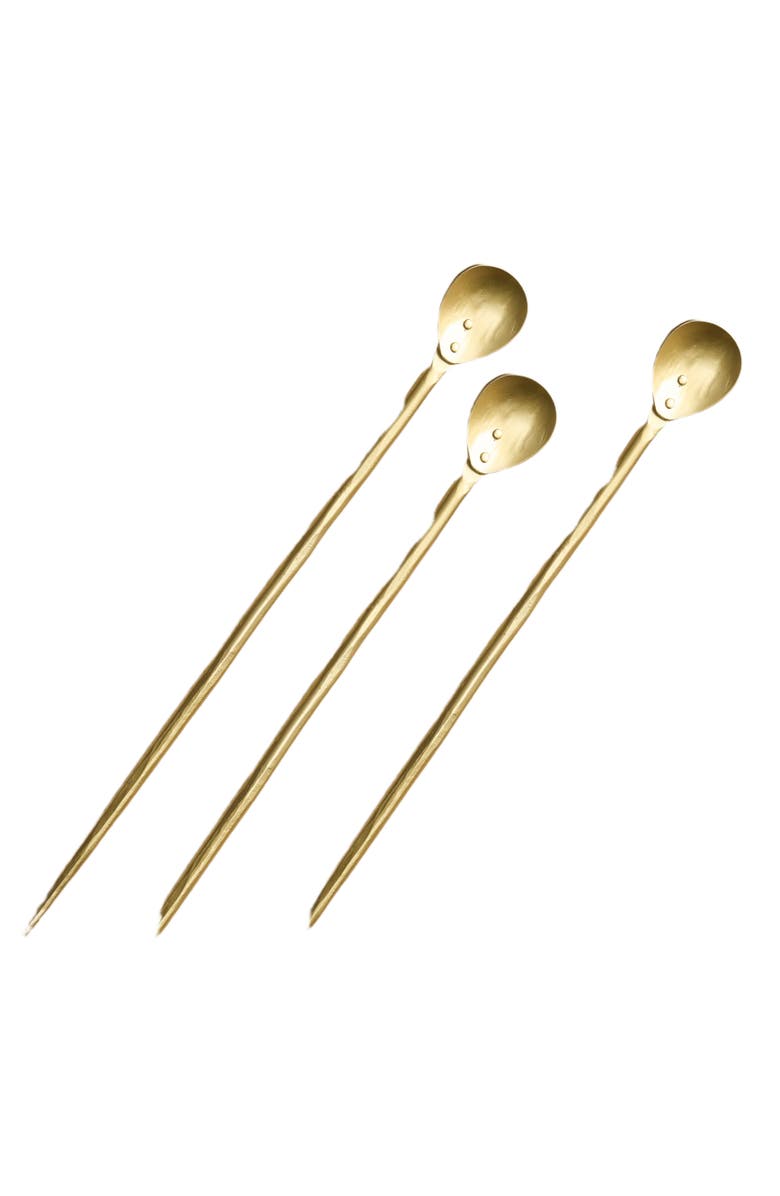 The Collective Home Forge Brass Tasting Spoons - Set of 3, Main, color, Gold