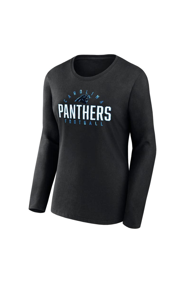FANATICS Women's Fanatics Branded Black Carolina Panthers Plus Size Foiled Play Long Sleeve T-Shirt, Alternate, color, 