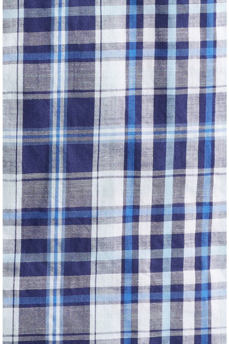 Brentford Plaid Button-Down Shirt, Alternate, color, NAVY