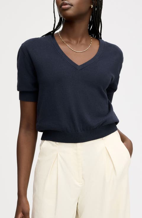 V-Neck Crop Sweater
