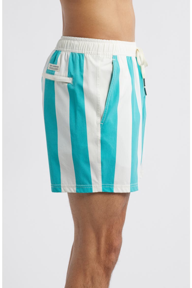 The Bungalow Water Repellent Swim Trunks, Alternate, color, CABANA STRIPE