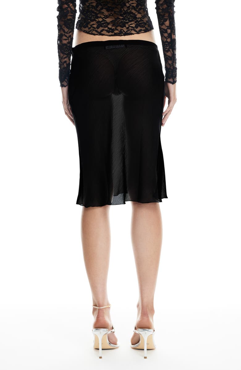 LIONESS Shoreline Semisheer Skirt, Alternate, color, Obsidian