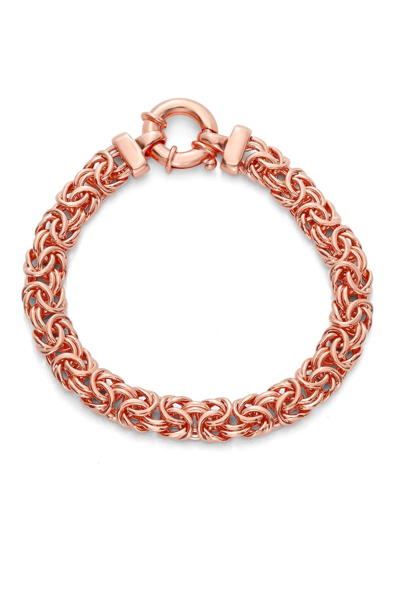 Sterling Silver Byzantine Bracelet, Main, color, ROSE