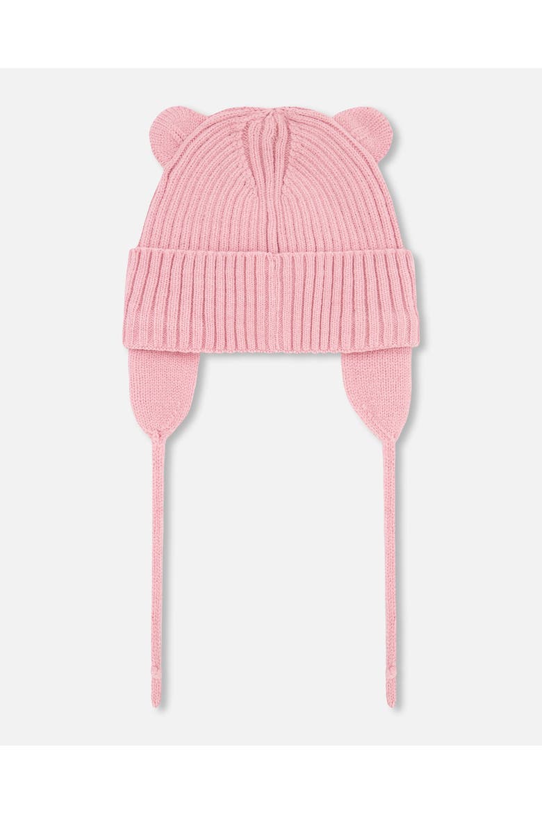 Girl Logo Patch Ribbed Knit Hat, Alternate, color, Pale Pink