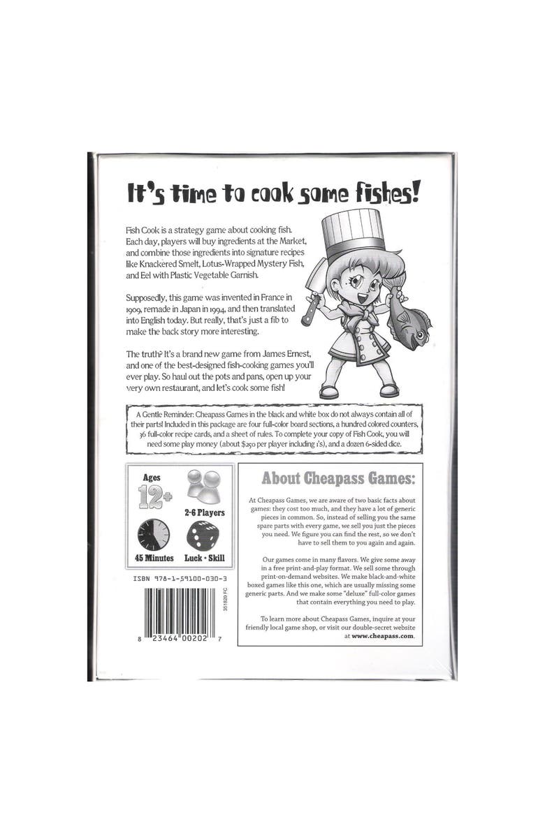 Cheapass Games Fish Cook Game, Board Game, Alternate, color,