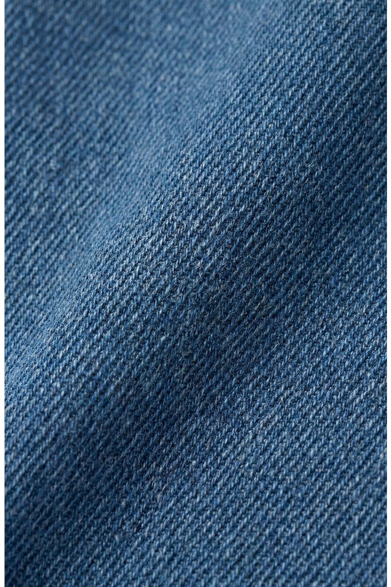 Belted Denim Peplum Top, Alternate, color, Blue