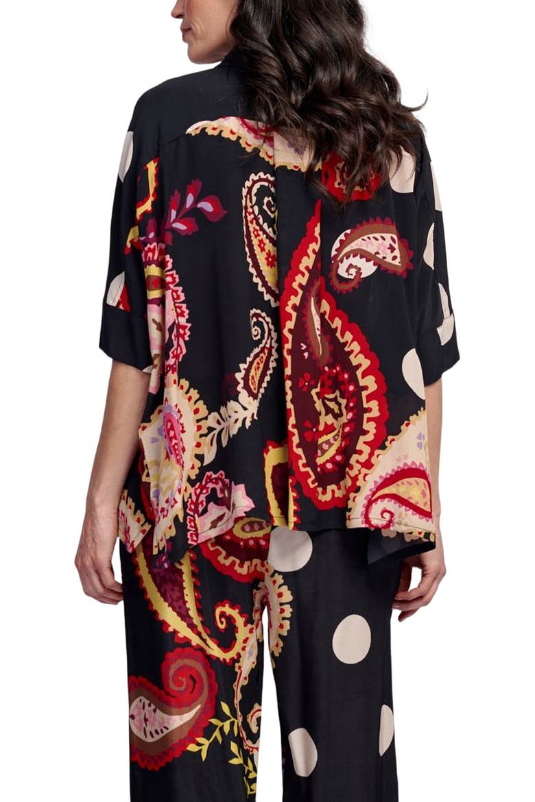 Fiesta mixed print  button-up shirt, Alternate, color, Polka Dots/ Fiesta Print