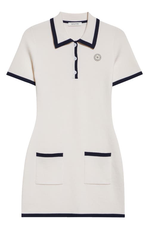 Sporty And Rich Sporty & Rich Hilary Merino Wool Polo Minidress In Off White