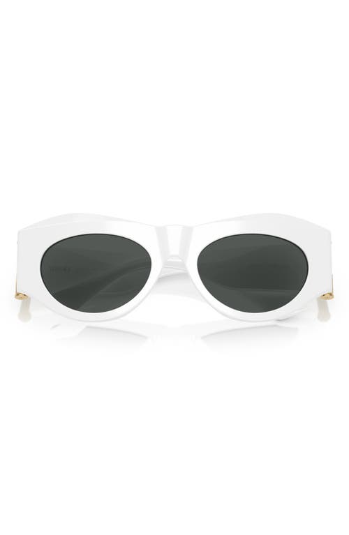 Versace 52mm Oval Sunglasses In White