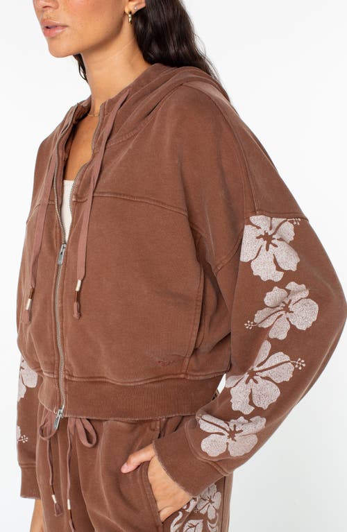 Roxy Fringing Reefs Graphic Hoodie In Brown