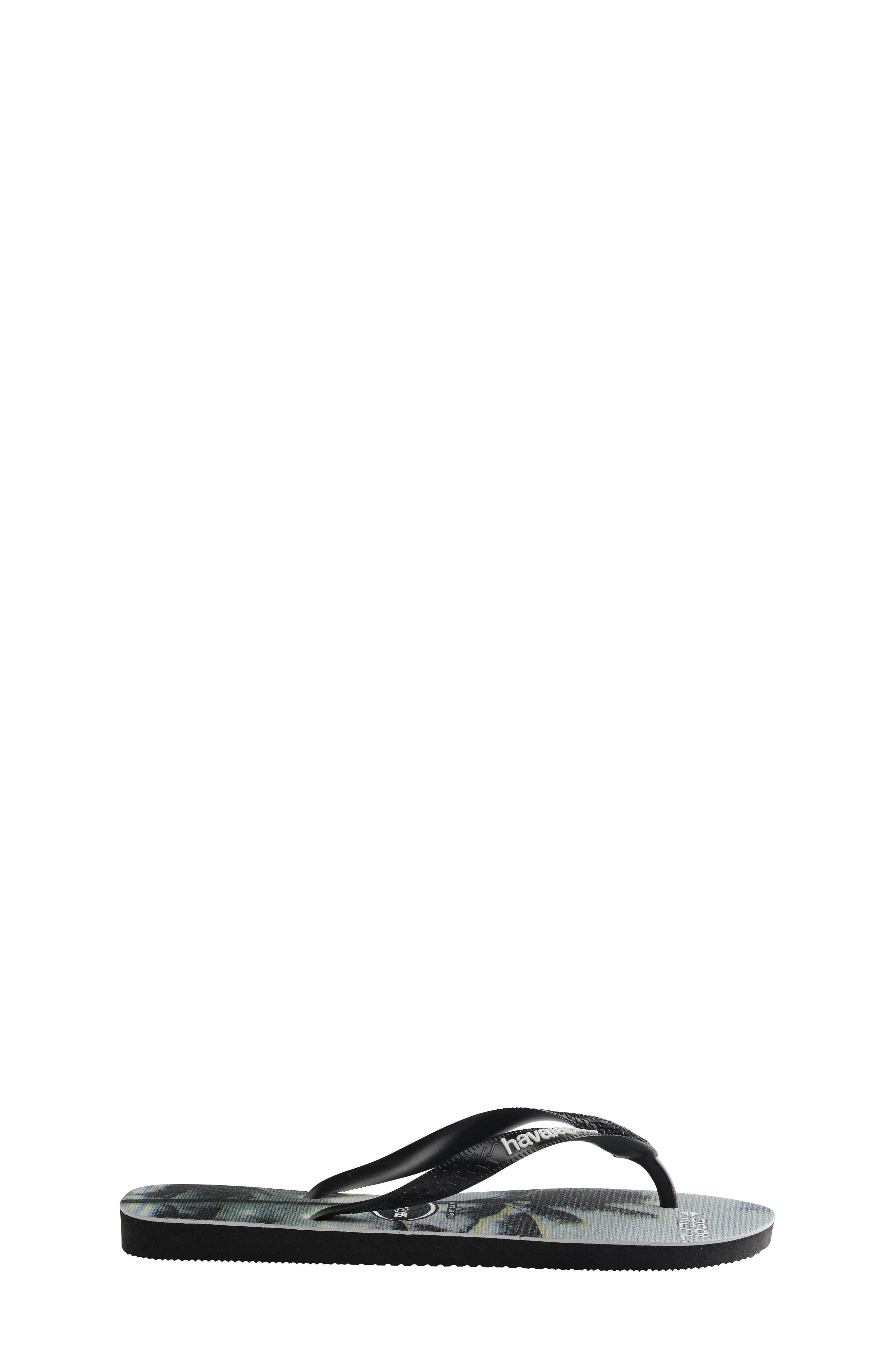 Top Photo Print Flip Flop, Alternate, color, BLACK/ BLACK/ STEEL GREY