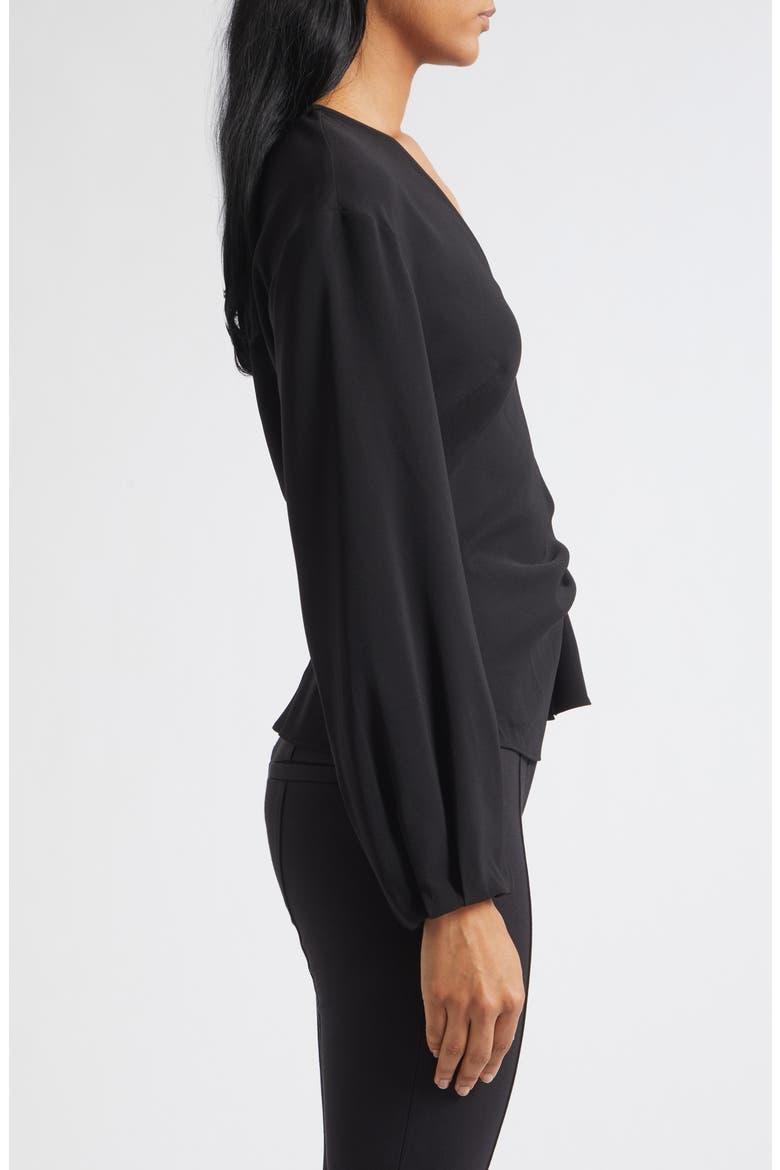 Drew Surplice Top, Alternate, color, BLACK