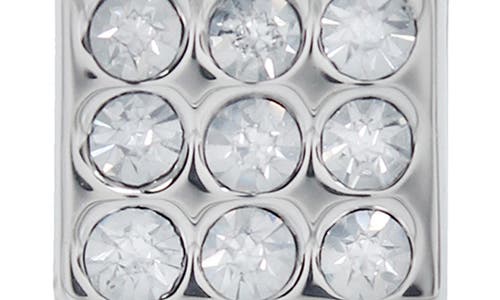 Allsaints Pavé Crystal Geometric Link Chubby Hoop Earrings In Metallic