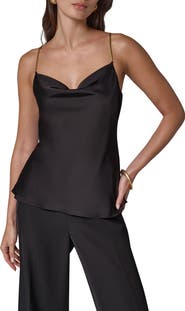 Donna Karan New York Cowl Neck Cami with Metallic Hardware Straps