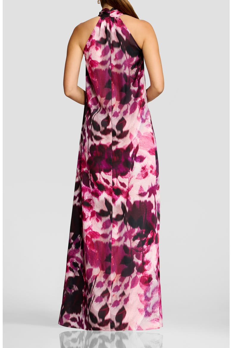 Maven Halter Maxi Gown, Alternate, color, DARK MAGENTA MULTI