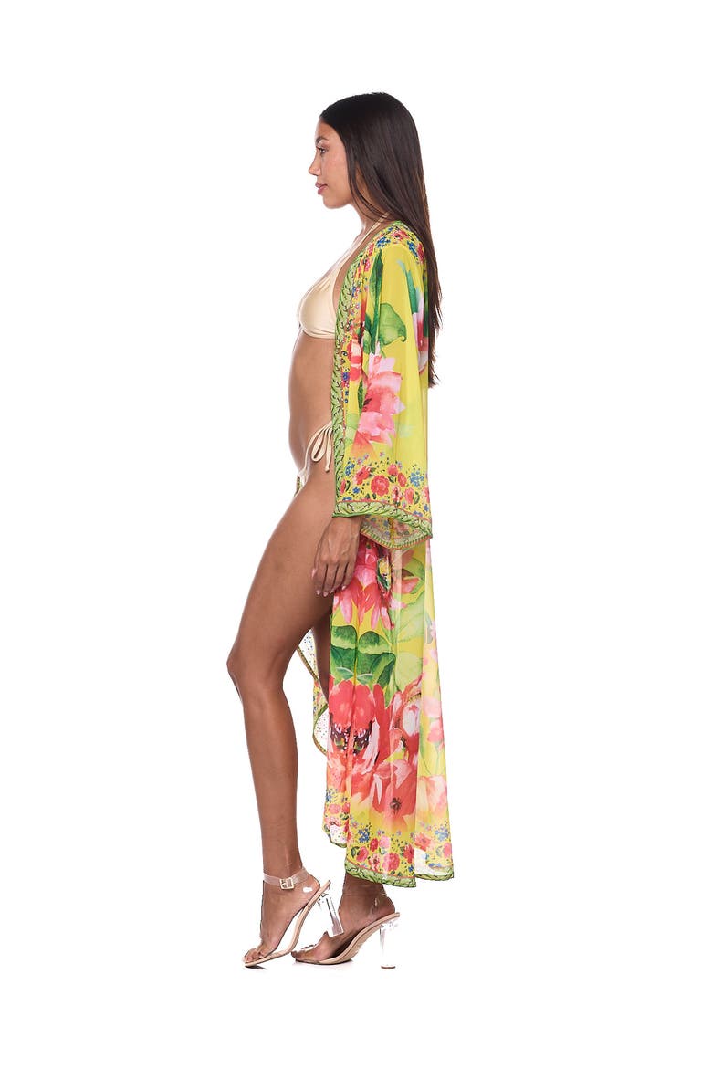 Embellished Cover-Up Duster, Alternate, color, YELLOW