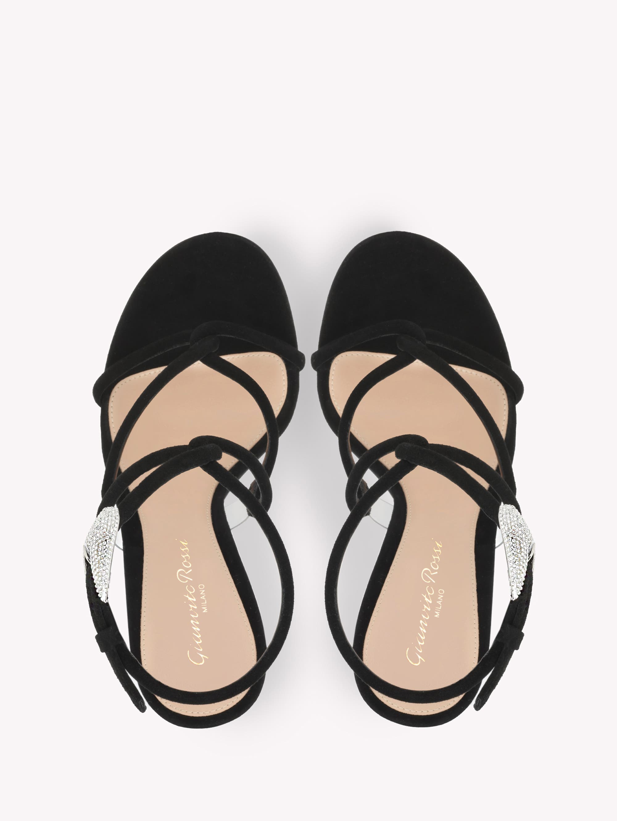 Gianvito Rossi Mamba Crystal Sandal, Alternate, color, Black Suede