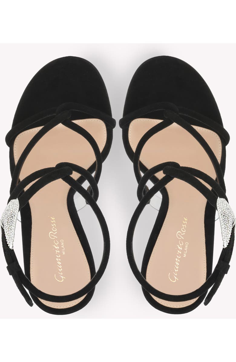Gianvito Rossi Mamba Crystal Sandal, Alternate, color, Black Suede