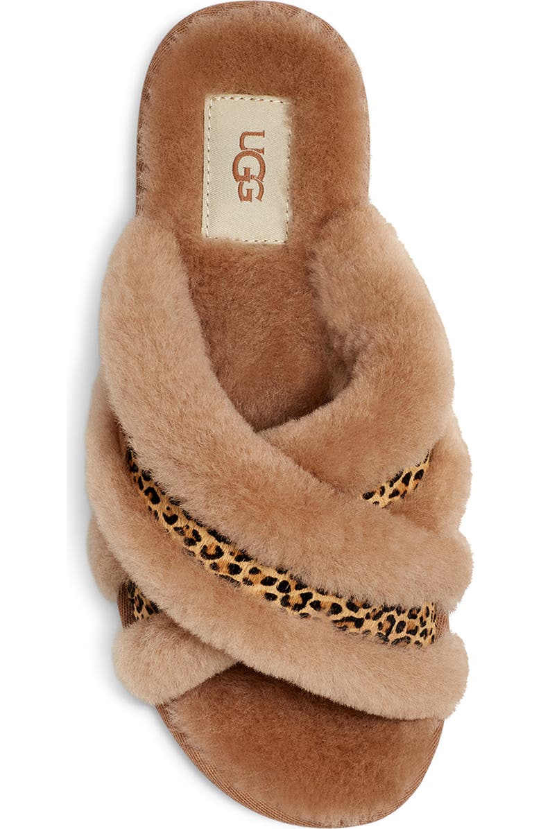 UGG<sup>®</sup> Scuffita Speckles Genuine Shearling & Calf Hair Slipper, Alternate, color,