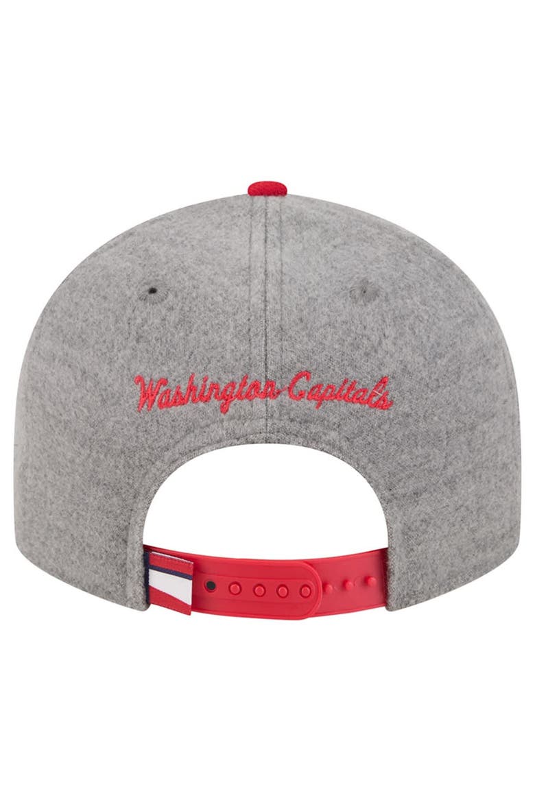 Men's New Era  Gray/Red Washington Capitals Wool Pin Low Profile 9FIFTY Snapback Hat, Alternate, color, Gray