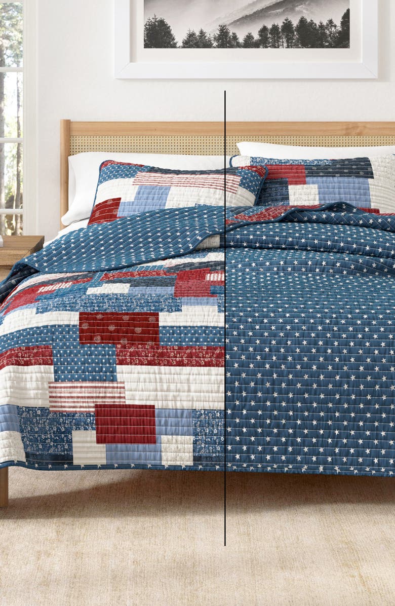 Woven & Weft Summer Lodge Reversible Quilt Set, Alternate, color, Americana Patchwork