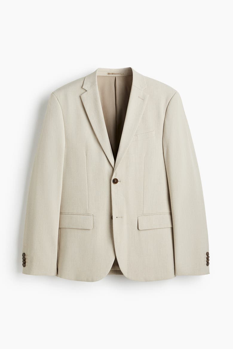 Slim Fit Single-breasted Jacket, Alternate, color, Beige