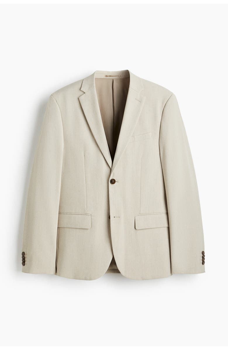 H&M Slim Fit Single-breasted Jacket, Main, color, Beige